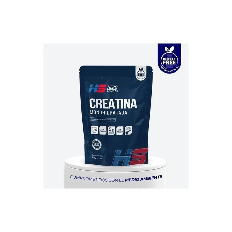 Creatina Monohidratada 800gr 160 Servicios Hero Sport Sabor Sin sabor