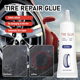 Nepturion Reifenkleber, 120 ml Reifenreparatur Kleber, Reifendichtmittel Auto für Autos/Motorräder/Fahrräder – Schnelle Reparatur von Reifenrissen, Löchern und Abblättern