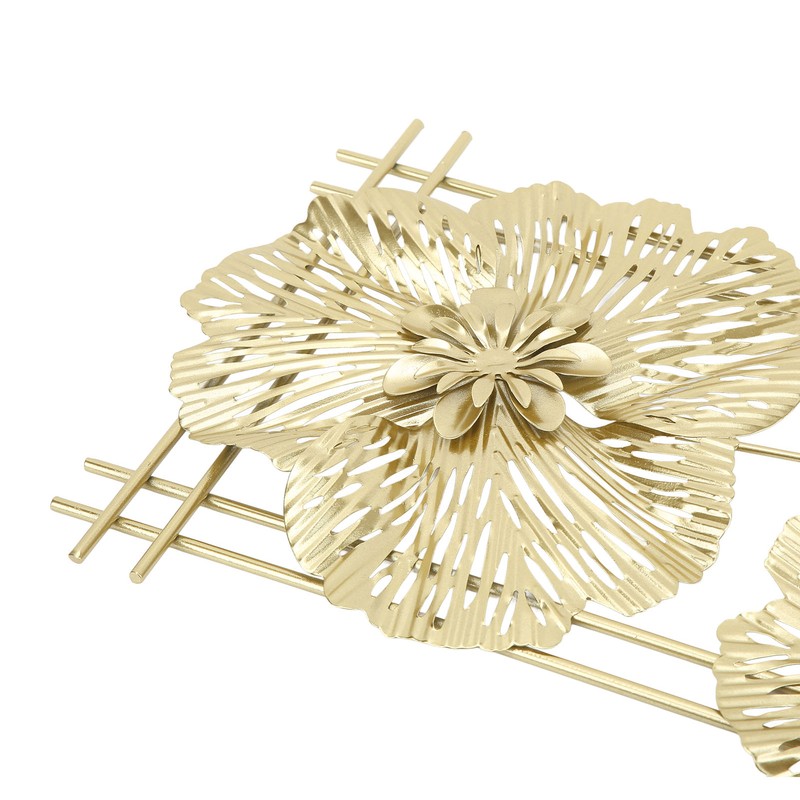 Ginkgo Leaf Wall Hanging Decor Metal Iron 3D Golden Ginkgo