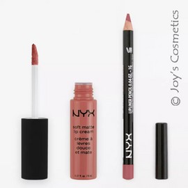 2 NYX Soft Matte Lip Cream 14 Zurich + Slim Lip pencil 858 Nude Pink Set *Joy's*