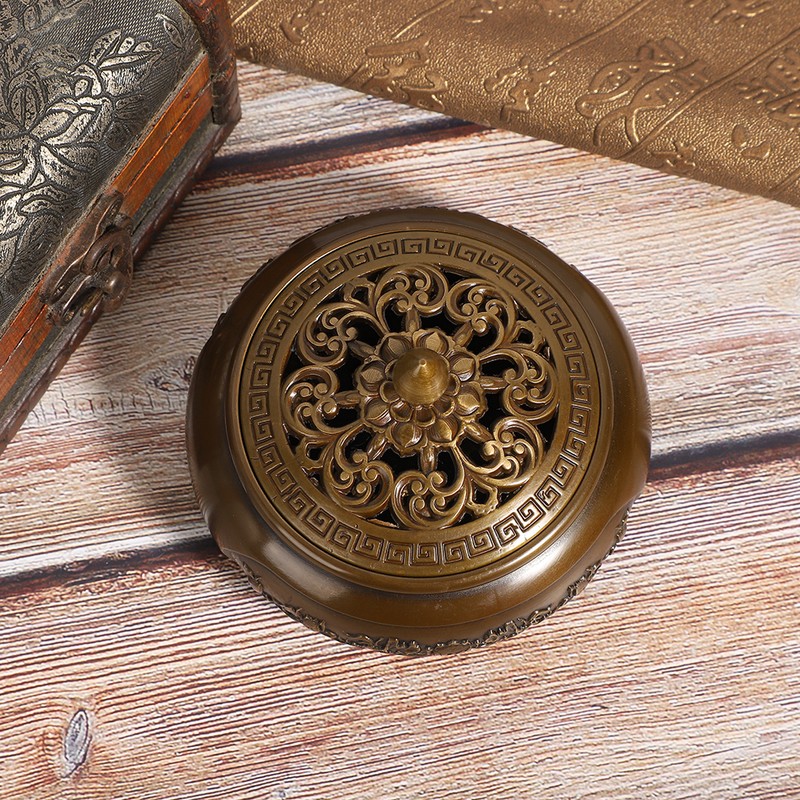 3.5in Vintage Lotus Censer Sandalwood Incense Holder Desktop Ornaments with