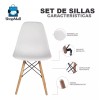 ShopMall Set De 4 Sillas Eames Modernas Minimalistas Casa -