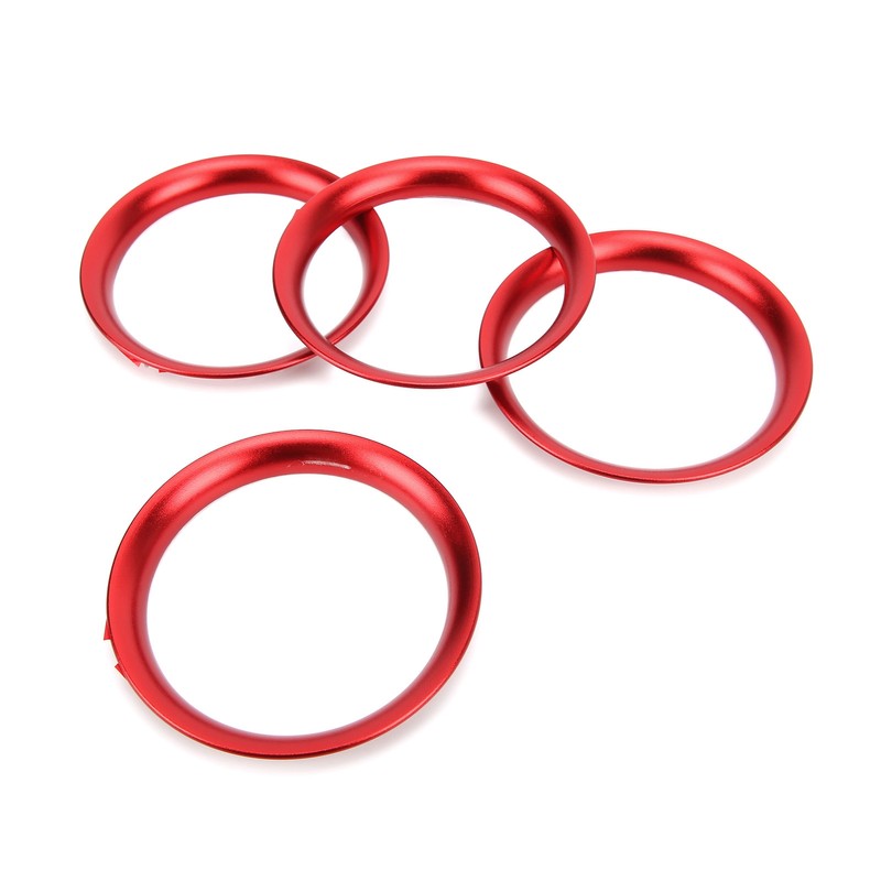 4pcs Air Vent Outlet Rings Cover Trim Red Decoration Replacement