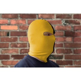 PGWEAR Balaclava 50/50 inches, two-tone men's balaclava made of cotton and lycra, streetwear mask for stadium and everyday life, made in Europe, Dark Yellow/Black, One Size