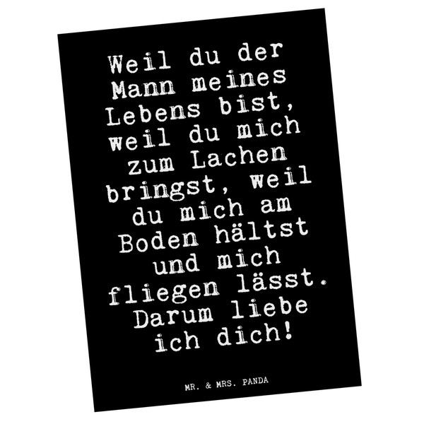 Mr. & Mrs. Panda Postcard "Weil du der Mann..." Gift,