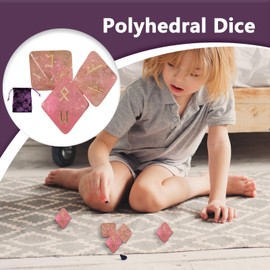 Rune Dice Set - 8-Sided Astrological Dice for Prediction - Portable Rune Dice with Drawstring Bag, Resin Polyhedral Dice Set Divination Game Toys