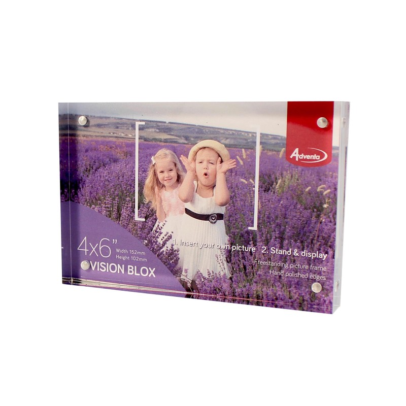 4 x 6 Acrylic Photo Frame Block, Freestanding Picture Frame