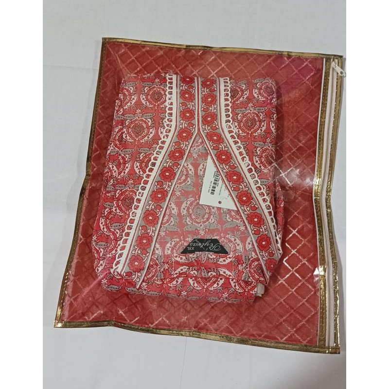 Generic Set of 10 Pc Transparent Saree Covers with Stainless