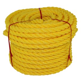 SGT KNOTS Twisted Polypropylene Rope - Floating, Moisture & Chemical Resistant for Marine, Indoor/Outdoor Projects (3/8" x 100ft, Yellow)