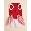 Tangpan Bow-Knot Heart Christmas Pet Skirt Stripes Dog Santa Dress