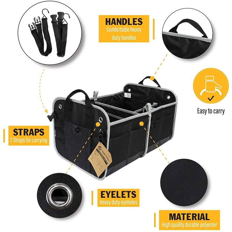 Tahoe Trails 23" Foldable Trunk Organizer for Car Storage, Reinforced