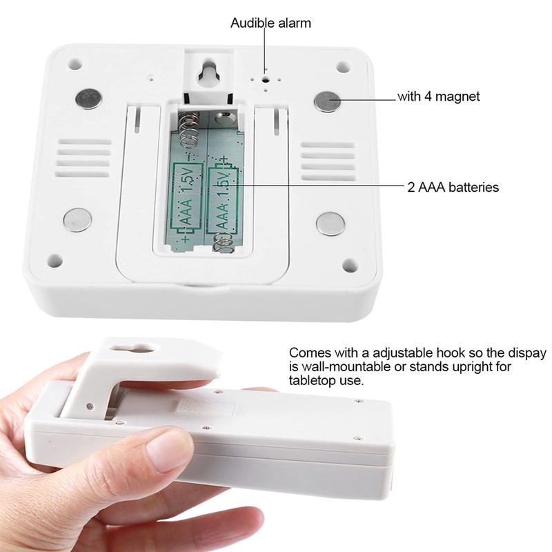 Refrigerator Thermometer, Wireless Digital Freezer Thermometer with 2 Sensors &