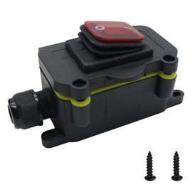 MAKERELE Inline Cord/Power On Off Switch AC 20A-125V 16A-250V (Mountable, IP65 Waterproof, Red Light Rocker Button, Single Outlet)