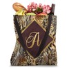 Animal print Initial letter A monogram leopard print boho Tote