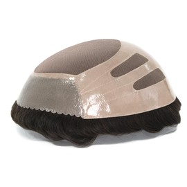 HAIR NATURE Mens Toupee Wigs Human Hair Pieces, Hair Systems for Men, Fine Mono Dark Brown Medium Hair Density #2