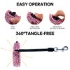 Sparkle Retractable Dog Leash,Pink Rhinestone Pet Walking Leash for Small