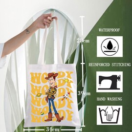 WZMPA Funny Woody Tote Bag Woody Fans Inspired Gift Woody And Buzz Cartoon Movie Reusable Grocery Bag Woody Merchandise (Woody TG)