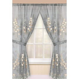 Popular Bath 950373 Bloomfield, Window Curtain, Grey