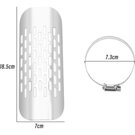 Universal Motorcycle Exhaust Heat Shield Chrome Plated Iron Exhaust Heat Insulation Shield Muffler Guard with 2 Adjustable Mounting Clamps Compatible with Suzuki Compatible with
