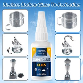 Meuvcol Glass Glue, 100g Glass Glue Clear Repair Heavy Duty, Waterproof Super Glue for Glass, Liquid Glass Adhesive for Glass to Glass, Mirror, Acrylic, Crafts, Jewelry, Plastic Models
