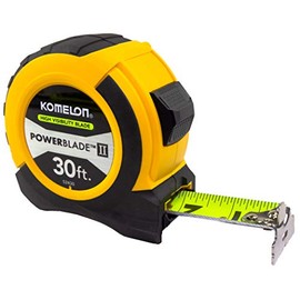 Komelon 52430; 30' x 1.06" Powerblade II Tape Measure, ABS Case, Yellow/Black
