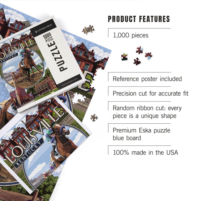 Lantern Press Louisville, Kentucky, Montage Scenes 1000 Piece Jigsaw Puzzle