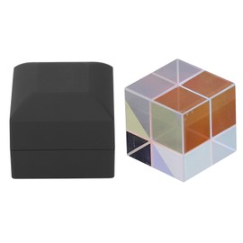 Color Cube Prism 20mm 6 Sides Optical Glass RGB Dispersion Prism for Physics and Decoration with Storage Box