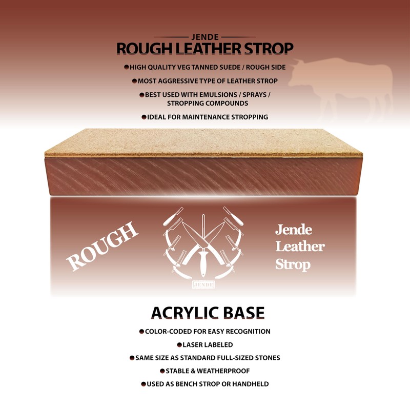 Jende Rough Cow Leather Strop 2"x6"