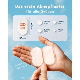 LitBear Große Pickel Patches in 5 Größen für große Pickel, Akne-Patch für Gesicht und Körper, Akne-Spot-Behandlung mit Teebaum- und Ringelblumenöl und Hydrokolloid (80 Patches)