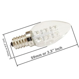 Anyray (2-Bulbs A-C7E12LWW LED Night Light 0.5 Watt C7 (4W 5W 7W Replacement) E12 Candelabra Base 110V Color 120V (Warm White)