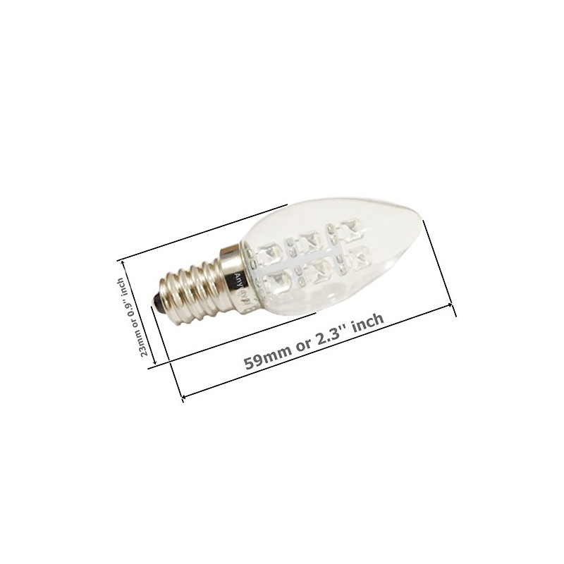Anyray (2-Bulbs A-C7E12LWW LED Night Light 0.5 Watt C7 (4W
