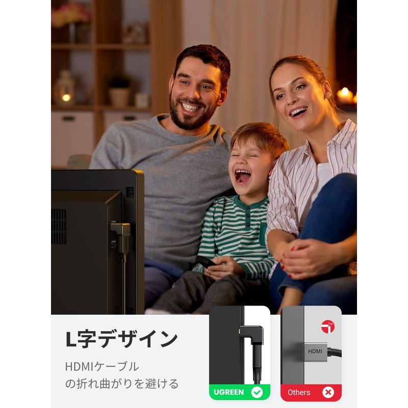 UGREEN HDMI L-Shaped Conversion Adapter 90 Degree + 270 Degree