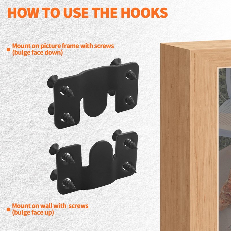 Stainless Steel Flush Mount Bracket, Interlocking Heavy Duty Photo Frame