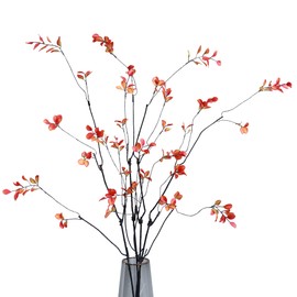 Forlaoers 38" Tall 4pcs Realistic Ficus Fall Artificial Plants Fake Greenery Stems Tree Olive Branches Silk Leaves Faux Flowers for Home Decor Indoor Table Centerpiece Vases Filler Office Decorations