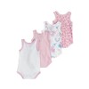 Chicco Baby Unisex Sleeveless Cotton Bodysuits Set, White/Rose