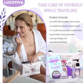 Gifts for Women Best Friends Gifts Travel Size Toiletries Kit Self Care Gifts for Sister Friends,Mom, Teacher,Grandma Lavender Gifts for Her Birthday Christmas