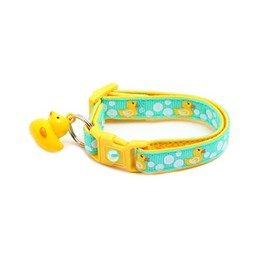 Rubber Ducky Cat Collar with Duck Bell | Adjustable Large Size or Kitten Collar | Safety Breakaway Collar (Small(10lbs & Less), Aqua)