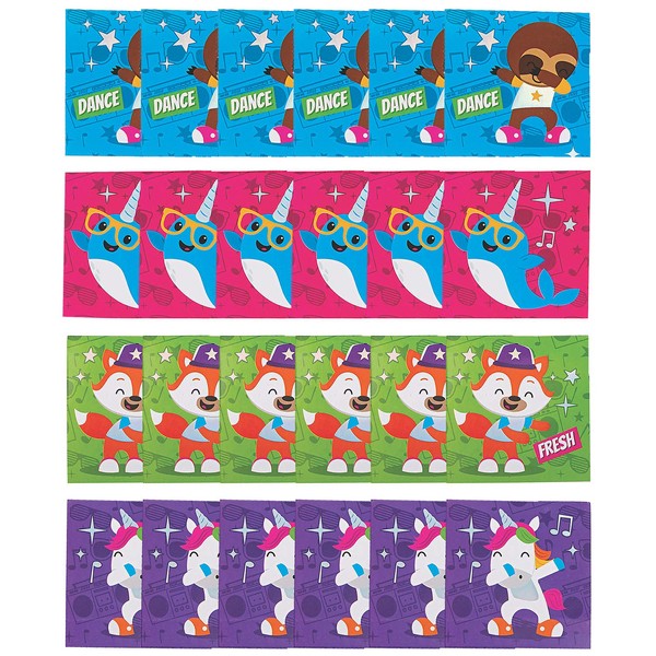 Fun Express Dancing Animals Notepads | 24 Count | Great for Animal-Themed Birthday Party, School Trips & Activities, Prizes & Favors