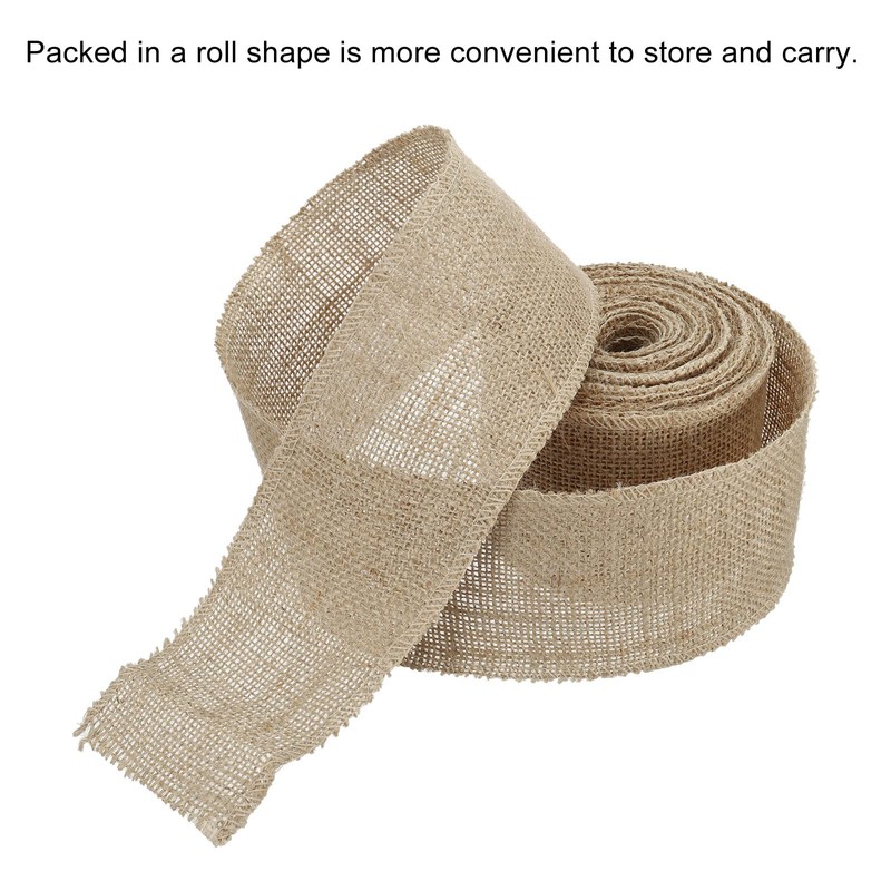 PATIKIL 3.15 Inch Wide 10 Yards Burlap Fabric Ribbon, 1