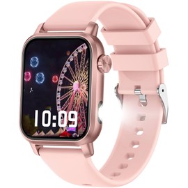 KPEP Smart Watches with LED Flashlight, 1.85" HD Smartwatches for Men Women, Answer/Make Calls, Heart Rate/SpO2/Sleep Monitor, 100+ Sport Modes, IP68 Waterproof Fitness Tracker for iOS Android, Pink