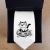 Azeeda 'Robot Vacuum Cat' White Tie/Necktie with Gift Box (AT00024049)