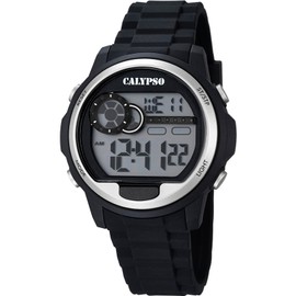 Calypso Unisex Digital Watch with LCD Dial Digital Display and Black Plastic Strap K5667/1