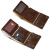 LUUFAN Men's Genuine Leather Short Wallet Trifold Anti-Theft Chain Purse