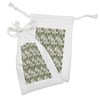Ambesonne Tropical Fabric Pouch Set of 2, Monstera Leaf Illustration