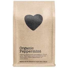 Organic Peppermint, 45-60 Servings, Eco-Conscious Zip Pouch, Caffeine Free, Pure Loose Leaf Tea Grown in America, 5 Ounce (Medium)