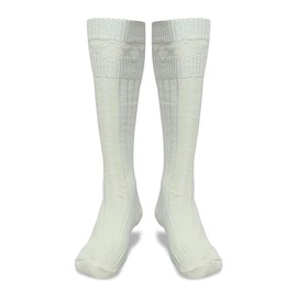 Scottish Highland Kilt Hose for Men, Ribbed Socks for USA Shoe Sizes, Wool Blend, Green, Large