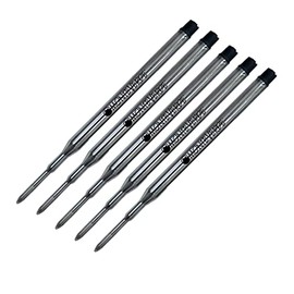 5 Pack - Monteverde "K" Style Ballpoint Refill to Fit Sheaffer Ballpoint Pens, Medium Point, Soft Roll (Bulk Packed) (Black)