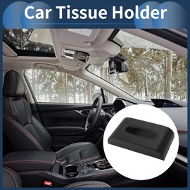 HEROFFIX Car Tissue Holder Car Tissue Box Organizer Edge Stitching PU 9.25"x4.92"x1.97" Black 1 Pcs
