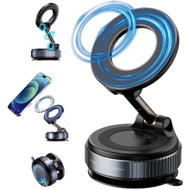 Faatchoi‌ ‌Vacuum Magnetic Phone Holder‌ - 360° Adjustable ‌MagSafe Car Mount‌, Space-Saving Foldable ‌Car Phone Holder‌, ‌Suction Cup Phone Mount for Car and All Smartphones