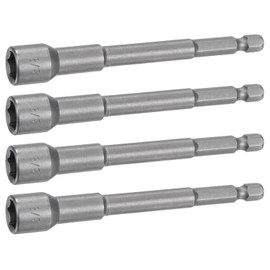 NACX 1/4 * 100 * 3/8", Hex Shank Nut Driver Bit Sets, Magnetic Hex Driver Bit, Quick Change Socket Nut, Impact Driver Adapter, 4Pcs